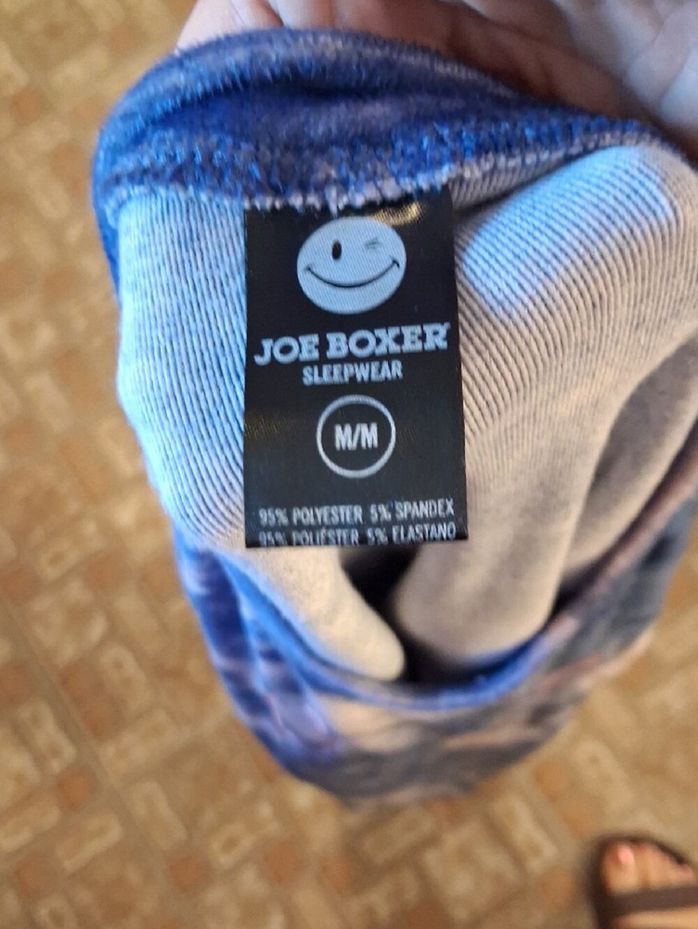 Joe Boxer Blue Tie-Dye Pajama Set with Pink Smile Accent - Picture 4 of 4